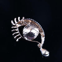 Eye design detail on Khaista vintage crystal brooch