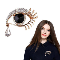 Close-up of crystals on Khaista tear eye brooch