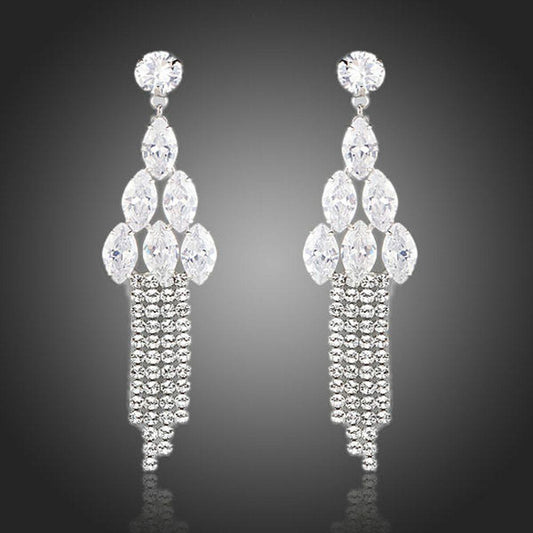 khaista water drop clear cubic zirconia earrings kpe0099 image 1