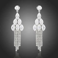 Load image into Gallery viewer, Water Drop Clear Cubic Zirconia Earrings -KPE0099 - KHAISTA Fashion Jewellery
