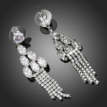 Load image into Gallery viewer, Water Drop Clear Cubic Zirconia Earrings -KPE0099 - KHAISTA Fashion Jewellery
