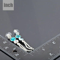 water drop CZ drop earrings detail view by KHAISTA