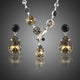Crystal Waterdrop Chain Pendant Necklace and Earrings Set