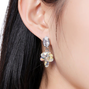 Water Drop Lotus Earrings -KPE0335 - KHAISTA Fashion Jewellery