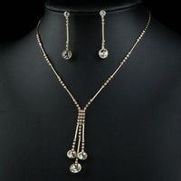 Close-up of clear Austrian crystals on Khaista waterdrop set