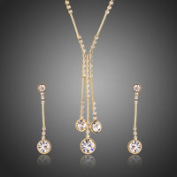 Khaista clear Austrian crystal waterdrop party necklace drop earrings set