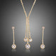 Clear Austrian Crystal Waterdrop Necklace and Drop Earrings Party Set