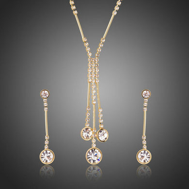 Water Drop Necklace Drop Earrings Party Jewelry Set - KHAISTA Fashion Jewellery