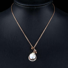 Load image into Gallery viewer, Water Drop Peacock Pendant Necklace - KHAISTA Fashion Jewellery
