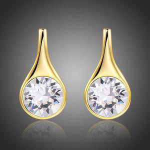 Water Drop Stud Earrings -KPE0357 - KHAISTA Fashion Jewellery