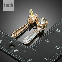 waterfall CZ drop earrings detail view by KHAISTA