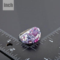 Artistic craftsmanship and structured profiles of the elegant crystal wedding ring