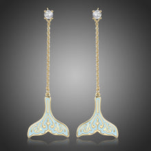 Load image into Gallery viewer, Whale Fluke Drop Earrings -KPE0395 - KHAISTA Fashion Jewellery
