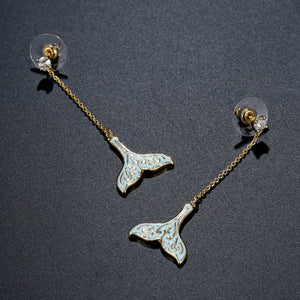 Whale Fluke Drop Earrings -KPE0395 - KHAISTA Fashion Jewellery