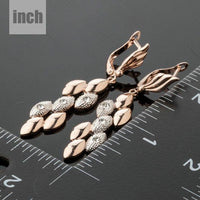 wheat design crystal drop earrings detail view by KHAISTA