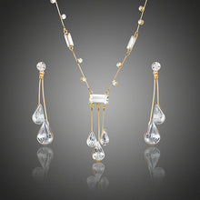 Load image into Gallery viewer, White Crystal Water Drop Jewelry Set - KHAISTA Fashion Jewellery
