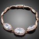 White Cubic Zirconia Link Chain Bracelet