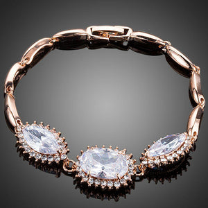 White Cubic Zirconia Link Chain Bracelet - KHAISTA Fashion Jewellery