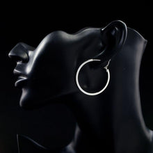 Load image into Gallery viewer, White Gold Classic Hoop Earrings -KPE0023 - KHAISTA Fashion Jewellery
