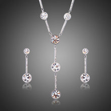 Load image into Gallery viewer, White Gold Classic Y Style Clear Crystal Jewelry Set - KHAISTA Fashion Jewellery
