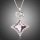 White Gold Bow Knot Crystal Long Chain Necklace