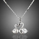 White Gold Crystal Goose Necklace