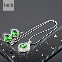 Rectangular crystal detail on Khaista green hoop set