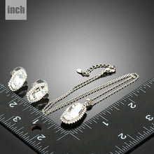 Load image into Gallery viewer, White Gold Irregular Cut Clear Austrian Crystal Jewelry Set - KHAISTA Fashion Jewellery
