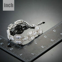 white gold CZ tennis bracelet detail view by KHAISTA