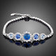 White Gold Navy Blue Crystal Bracelet