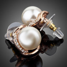 Load image into Gallery viewer, White Pearl Dome Stud Earrings - KHAISTA Fashion Jewellery

