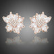 White Rose Cubic Zirconia Stud Earrings