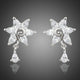 White Rose Cubic Zirconia Waterdrop Earrings