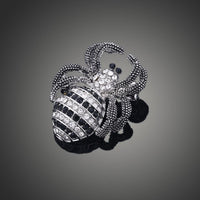 Khaista crystal wolf spider brooch pin on white background