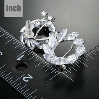 Close up of KHAISTA wreath design crystal stud earrings