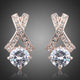 X Charm Crystal Stud Earrings