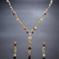 Y-shape necklace detail by Khaista bridal set