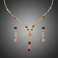 Khaista multicolour Y-shape bridal necklace set on white background