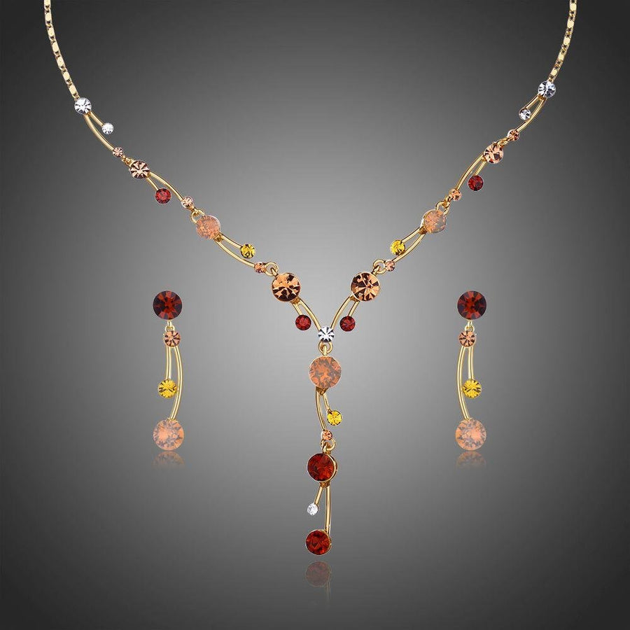 Khaista multicolour Y-shape bridal necklace set on white background