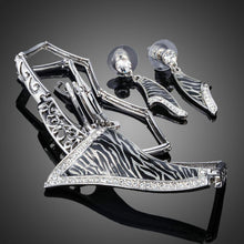 Load image into Gallery viewer, Zebra Drop Earrings &amp; Pendant Necklace Set - KHAISTA Fashion Jewellery
