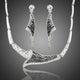 Zebra Print Stellux Drop Earrings and Pendant Necklace Set