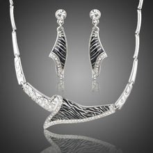 Load image into Gallery viewer, Zebra Drop Earrings &amp; Pendant Necklace Set - KHAISTA Fashion Jewellery
